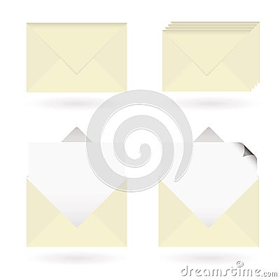 Business envelopes open Vector Illustration