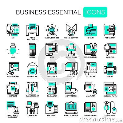 Business Essential , Pixel Perfect Icons Vector Illustration