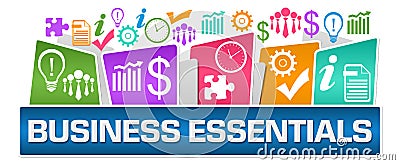 Business Essentials Business Symbols On Top Colorful Stock Photo