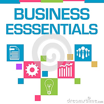 Business Essentials Colorful Squares Symbols Stock Photo