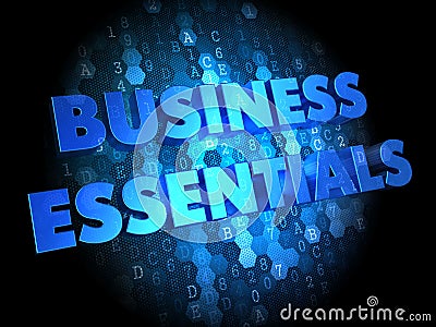 Business Essentials on Digital Background. Stock Photo