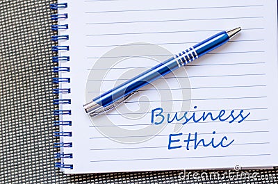 Business ethic write on notebook Stock Photo