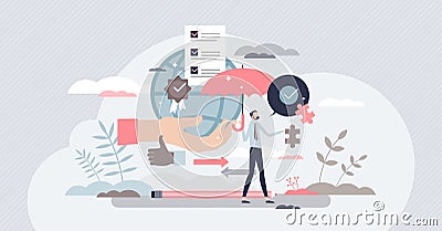 Business ethics with high principles and moral value tiny person concept Vector Illustration