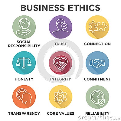 Business Ethics Icon Set Vector Illustration