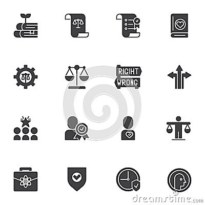 Business Ethics vector icons set Vector Illustration