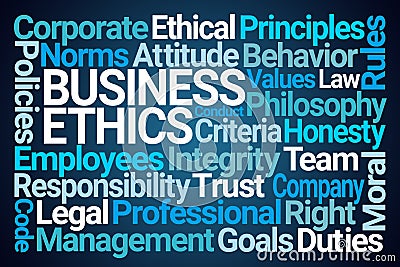 Business Ethics Word Cloud Stock Photo