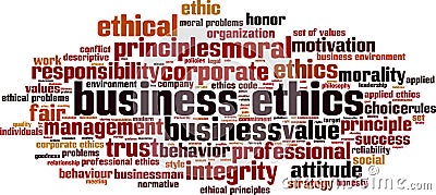 Business ethics word cloud Vector Illustration