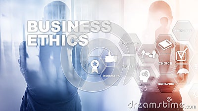 Business Ethnics Philosophy Responsibility Honesty Concept. Mixed media background Stock Photo
