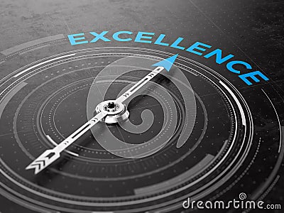 Business Excellence concept - Compass needle pointing Excellence word Stock Photo