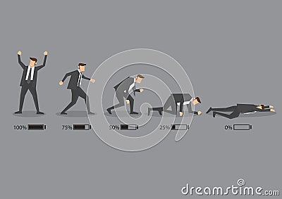 Business Executive and His Energy Level Concept Vector Cartoon I Vector Illustration