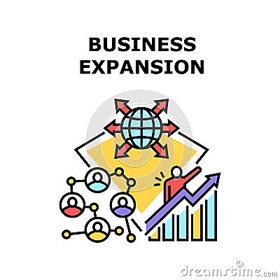 Business Expansion In World Vector Concept Color Vector Illustration