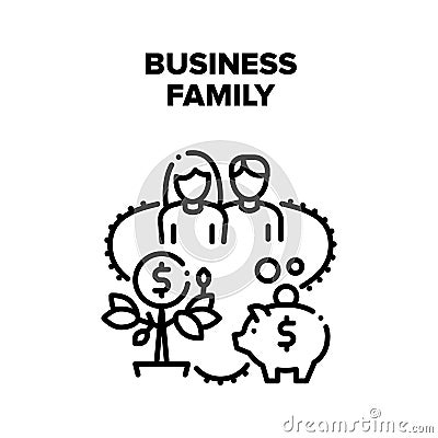 Business Family Vector Black Illustration Stock Photo