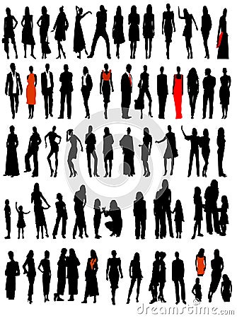 Business, fashion variety silhouettes Vector Illustration