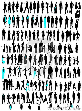 Business, fashion variety silhouettes Stock Photo