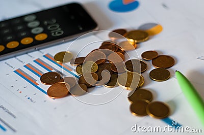 Business finance chart. Annual report on company budgets. Stock Photo