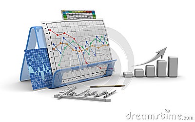 Business finance chart, diagram, bar, graphic Vector Illustration