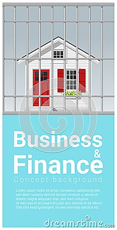 Business and Finance concept background with house in jail Vector Illustration