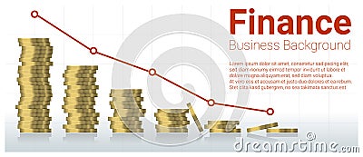 Business and finance concept background with stacks of coins Vector Illustration