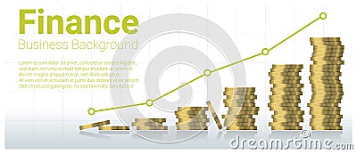 Business and finance concept background with stacks of coins Vector Illustration