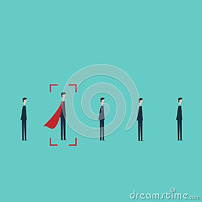 business finance concept. choosing worker from group of businesspeople Stock Photo