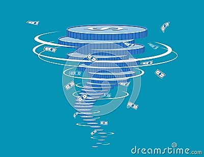 Business finance crisis. Financial and economy strom concept. Flat business cartoon vector style Vector Illustration