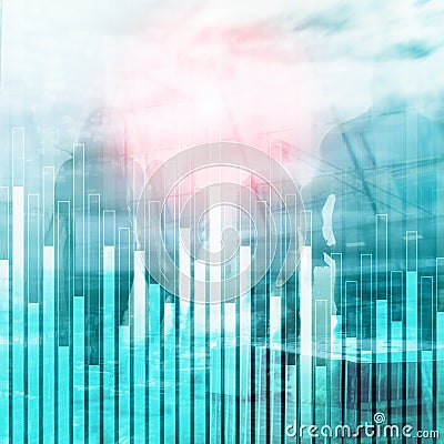 Business and finance graph on blurred background. Trading, investment and economics concept Stock Photo