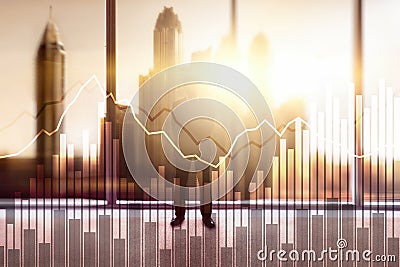 Business and finance graph on blurred background. Trading, investment and economics concept Stock Photo