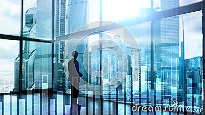 Business and finance graph on blurred background. Trading, investment and economics concept Stock Photo