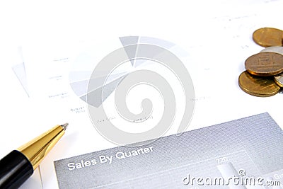 Business finance graphs of a working capitalist Stock Photo