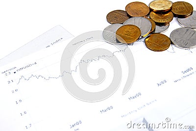 Business finance graphs of a working capitalist Stock Photo