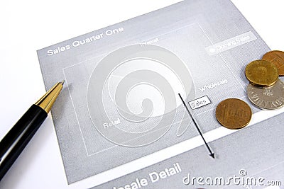 Business finance graphs of a working capitalist Stock Photo