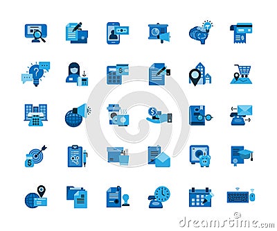 Business and finance icons set. Icons for business, management, finance, money, finance, payments, banking, marketing Stock Photo