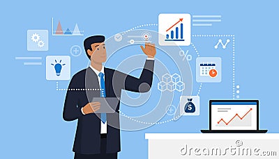 Business and finance innovative technologies Vector Illustration