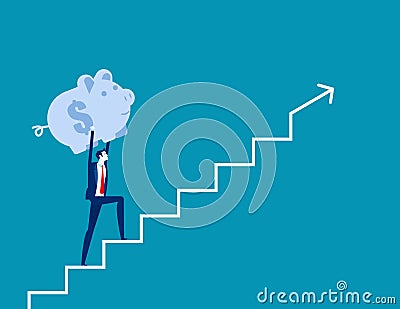 Business finance saving growth. Business finance and economy Vector Illustration