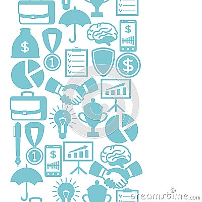 Business and finance seamless pattern from flat Vector Illustration