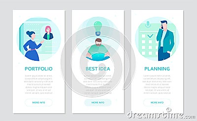 Business and finance - set of flat design style banners Vector Illustration