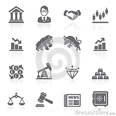 Business and finance stock exchange icons. Vector Illustration