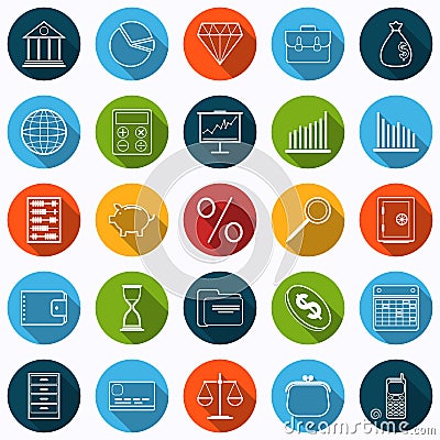 Business and finance vector icons Vector Illustration