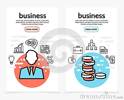 Business Finance Vertical Banners Vector Illustration