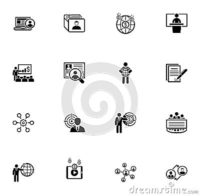 Business and Finances Icons Set. Flat Design. Vector Illustration