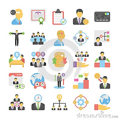 Business Flat Colored Icons 9 Stock Photo