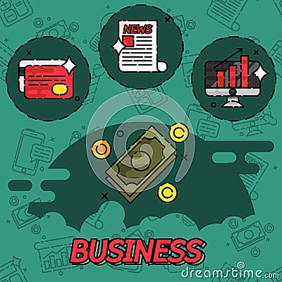 Business flat concept icons Vector Illustration