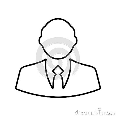 Business, formal, male outline icon. Line art vector Vector Illustration