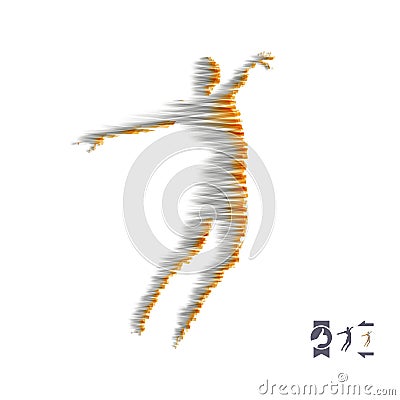 Business, freedom or happiness concept. 3d model of man. Human body model. Vector Illustration