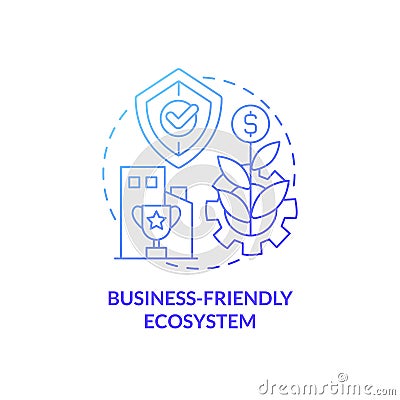 Business-friendly ecosystem blue gradient concept icon Vector Illustration