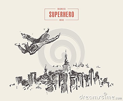 Business future freedom success heroe city vector Vector Illustration