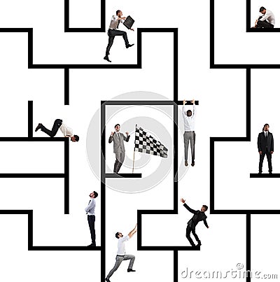 Business game of maze Stock Photo