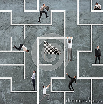 Business game of maze Stock Photo