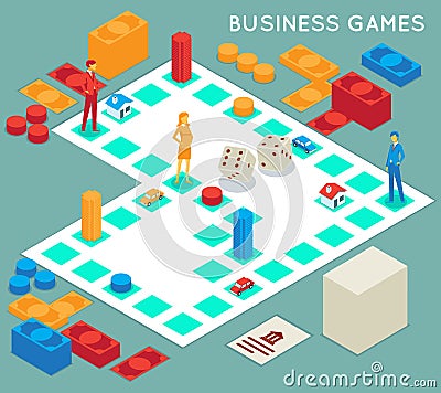 Business game Vector Illustration