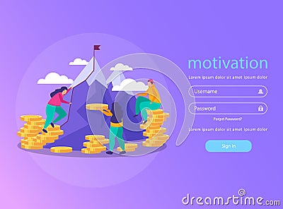 Business Gamification Landing Page Vector Illustration